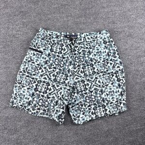 Patagonia Board Shorts Mens 34 Blue Geometric Print Swim Trunks Nylon Beach 8"
